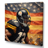 Patriot USA Football Player I - NFL Canvas Wall Art