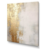 Minimal Gold And Beige Abstract River III - Landscapes Canvas Wall Art