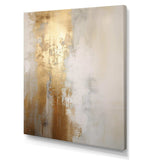 Minimal Gold And Beige Abstract River IV - Landscapes Canvas Wall Art