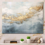 Beige Blue Gold Ocean Storm V - Abstract Canvas Wall Art