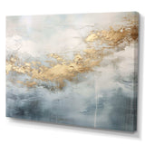 Beige Blue Gold Ocean Storm V - Abstract Canvas Wall Art