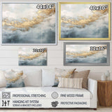 Beige Blue Gold Ocean Storm V - Abstract Canvas Wall Art