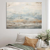 Beige Blue Ocean Storm - Abstract Canvas Wall Art