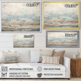 Beige Blue Ocean Storm - Abstract Canvas Wall Art