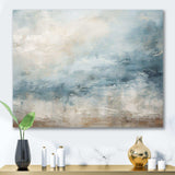 Beige Blue Ocean Storm I - Abstract Canvas Wall Art