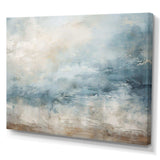 Beige Blue Ocean Storm I - Abstract Canvas Wall Art