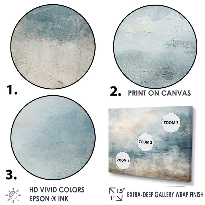 Beige Blue Ocean Storm I - Abstract Canvas Wall Art