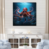 Cosmic Art Style Octopus - Coral Octopus Wall Art