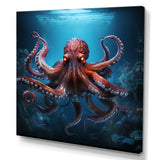 Cosmic Art Style Octopus - Coral Octopus Wall Art