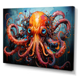 Octopus Expressionist Abyss - Octopus Framed Canvas Art