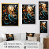 Octopus Golden Underwater - Octopus Home Decor Art