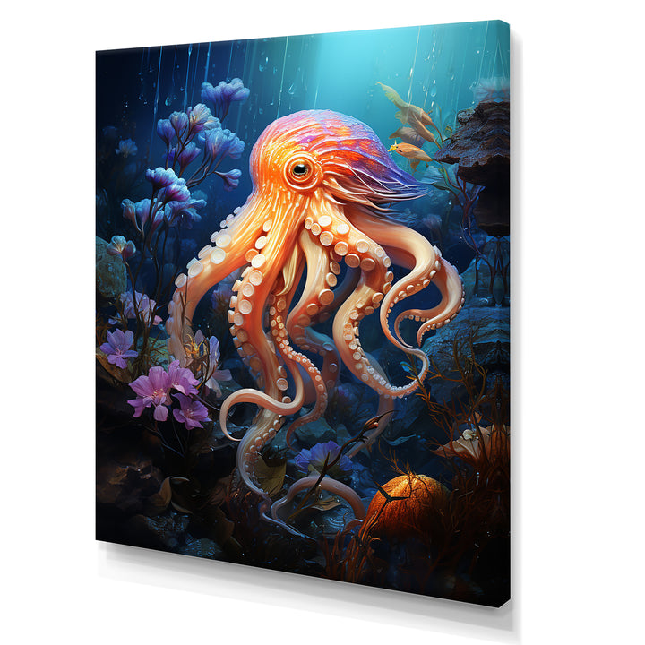 Popart Octopus Impression - Octopus Living Room Wall Art