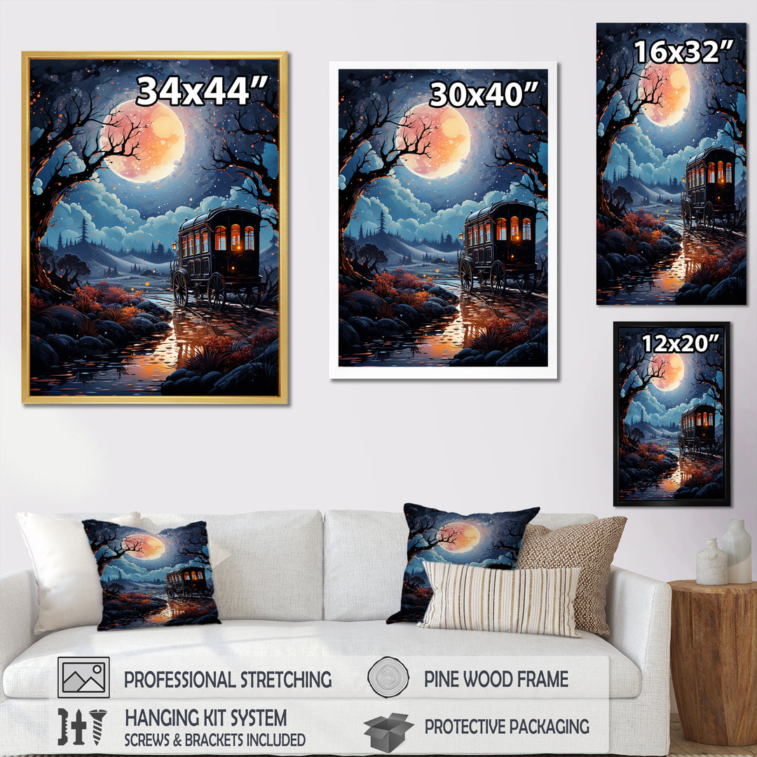 A Fantasy Gothic Old Cart - Old American Cart Canvas Wall Art
