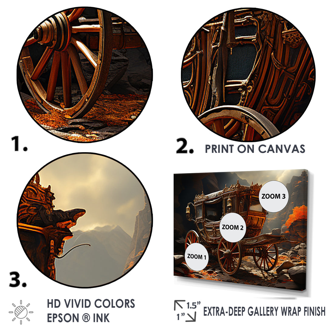 Fantasy Cart Adventure - Old American Cart Canvas Wall Art