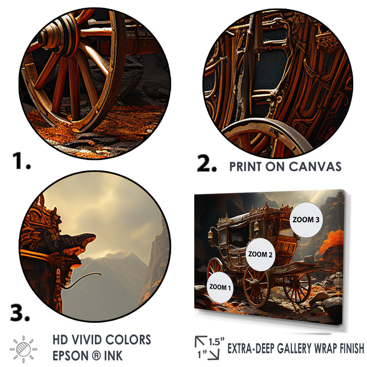 Fantasy Cart Adventure - Old American Cart Canvas Wall Art