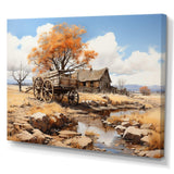 Old Western Wagon In Nevada - Transportation Canvas Wall Art