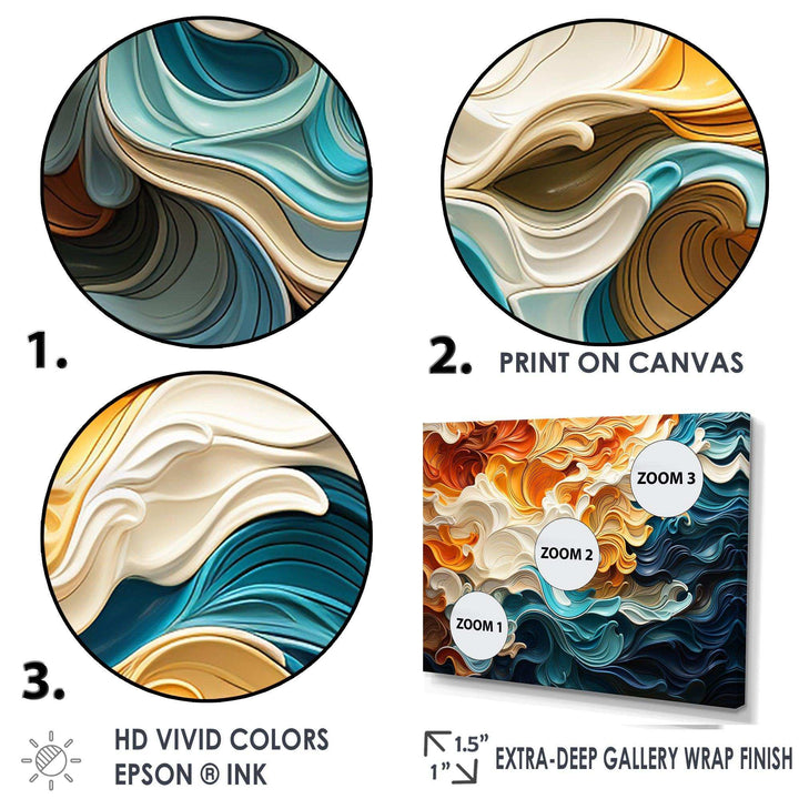 Multicolor Op Art Dynamic Flow I - Abstract Canvas Wall Art