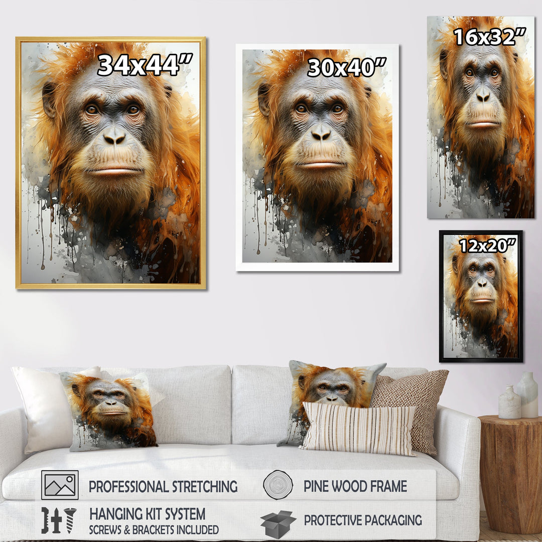 Brown Orangutan In Rainforest - Orangutan Wall Art Prints