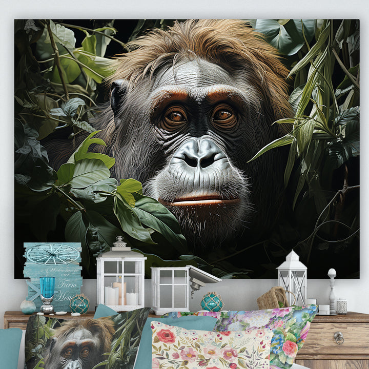 Orangutans Amidst Lush Jungle Greens Evoke - Orangutan Wall Art Prints