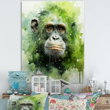 Verdant Greens Depict Orangutans= - Green Orangutan Wall Art