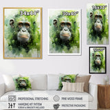 Verdant Greens Depict Orangutans= - Green Orangutan Wall Art
