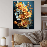 Golden Opulence I - Floral Canvas Wall Art