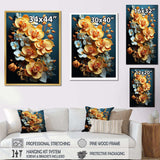 Golden Opulence I - Floral Canvas Wall Art