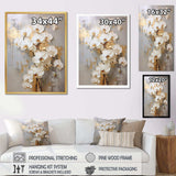 Minimalism Beige And Gold Orchids IV - Floral Canvas Wall Art