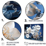 White And Blue Orchids Petals Of Serenity - Floral Canvas Wall Art