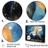 Moonlight Celestial Wanderers Ostriches - Ostriches Living Room Wall Art