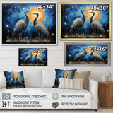 Moonlight Celestial Wanderers Ostriches - Ostriches Living Room Wall Art