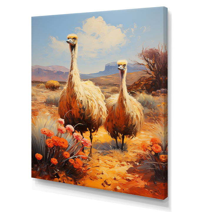 Desert Nomads Ostriches - Ostriches Bedroom Wall Art
