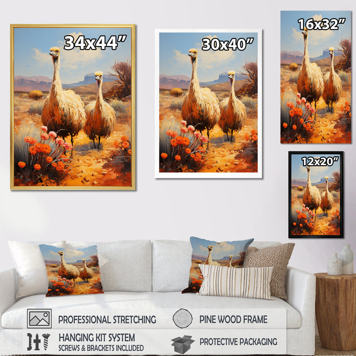 Desert Nomads Ostriches - Ostriches Bedroom Wall Art
