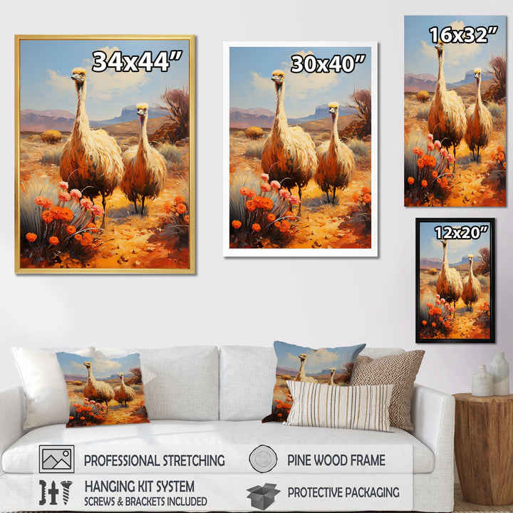 Desert Nomads Ostriches - Ostriches Bedroom Wall Art
