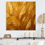 Golden Feathers - Feathers Canvas Wall Art