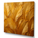 Golden Feathers - Feathers Canvas Wall Art