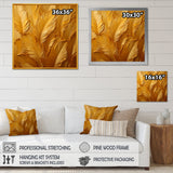 Golden Feathers - Feathers Canvas Wall Art