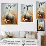 Ostriches Couple Graceful Shadows - Ostriches Wall Decor