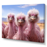 Pink Ostriches Mirage Portrait - Ostriches Wall Art Prints