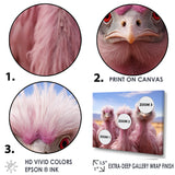 Pink Ostriches Mirage Portrait - Ostriches Wall Art Prints