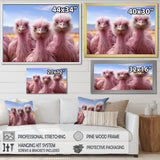 Pink Ostriches Mirage Portrait - Ostriches Wall Art Prints