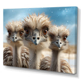 Monochrome Ostrich Mirage - Beige Ostriches Wall Art