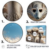 Monochrome Ostrich Mirage - Beige Ostriches Wall Art