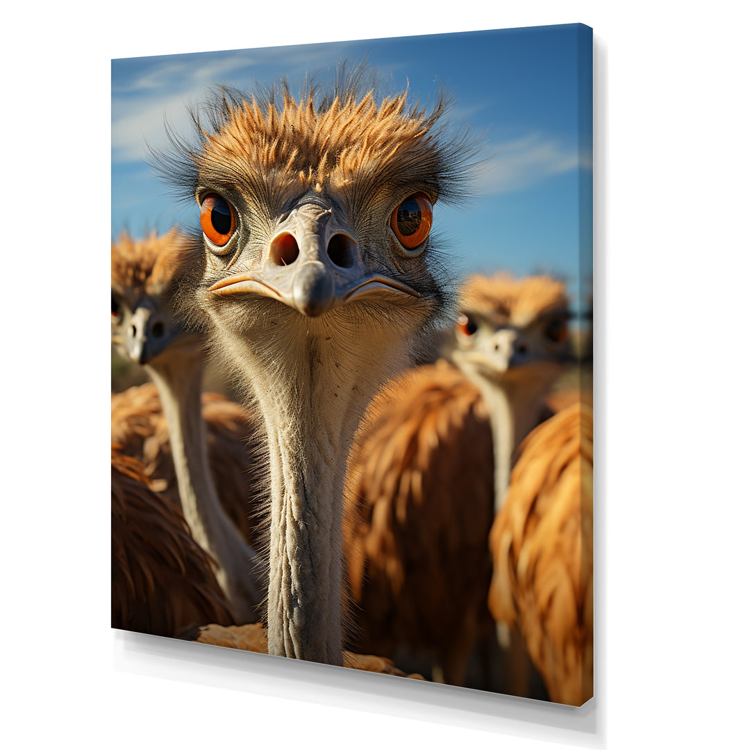 Ostrich Elysium Portrait - Ostriches Bedroom Wall Art