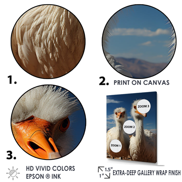 Ostrich Harmony Portrait - Ostriches Canvas Wall Art