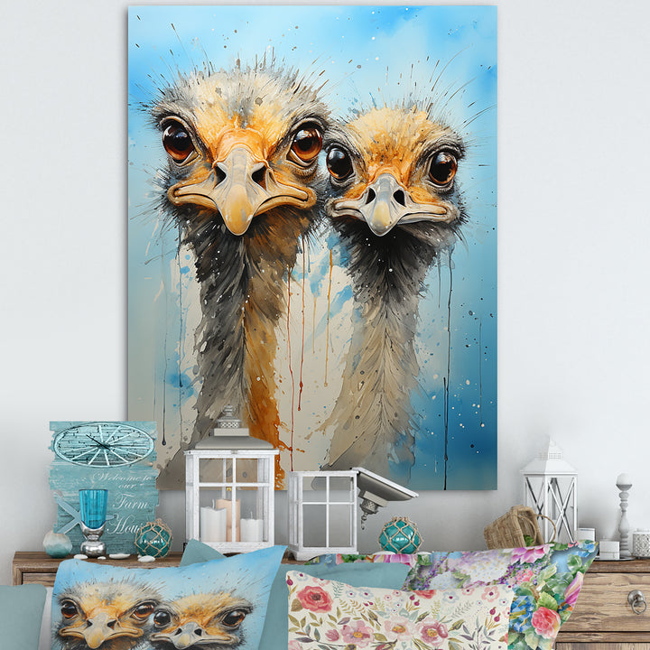 Ostriches Portrait Odyssey - Ostriches Wall Decor