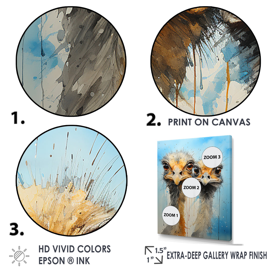Ostriches Portrait Odyssey - Ostriches Wall Decor