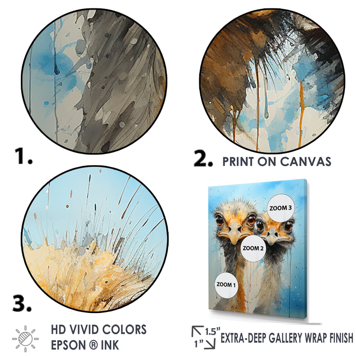 Ostriches Portrait Odyssey - Ostriches Wall Decor
