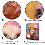 Ostrich Whimsy Portraits - Multi-Color Ostriches Wall Art