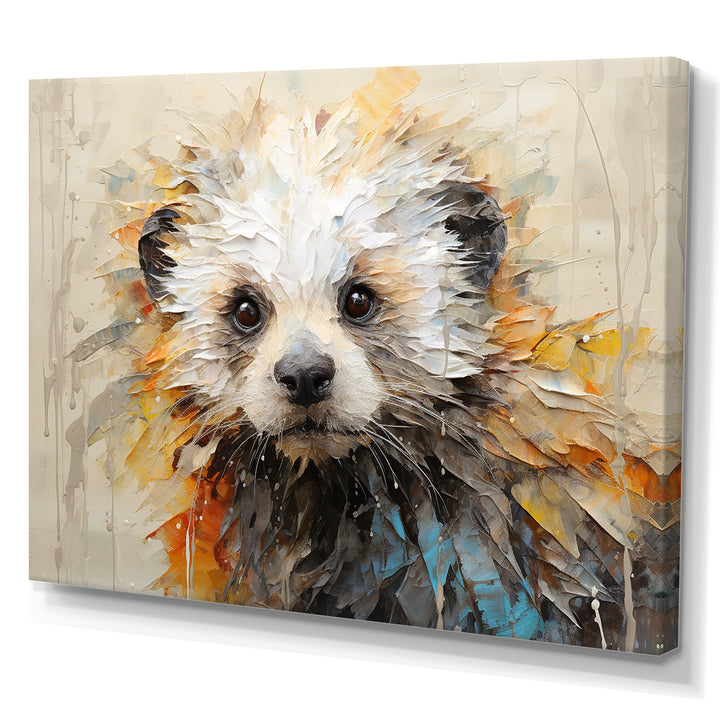 Otter Playfulness Portrait - Otter Framed Canvas Art